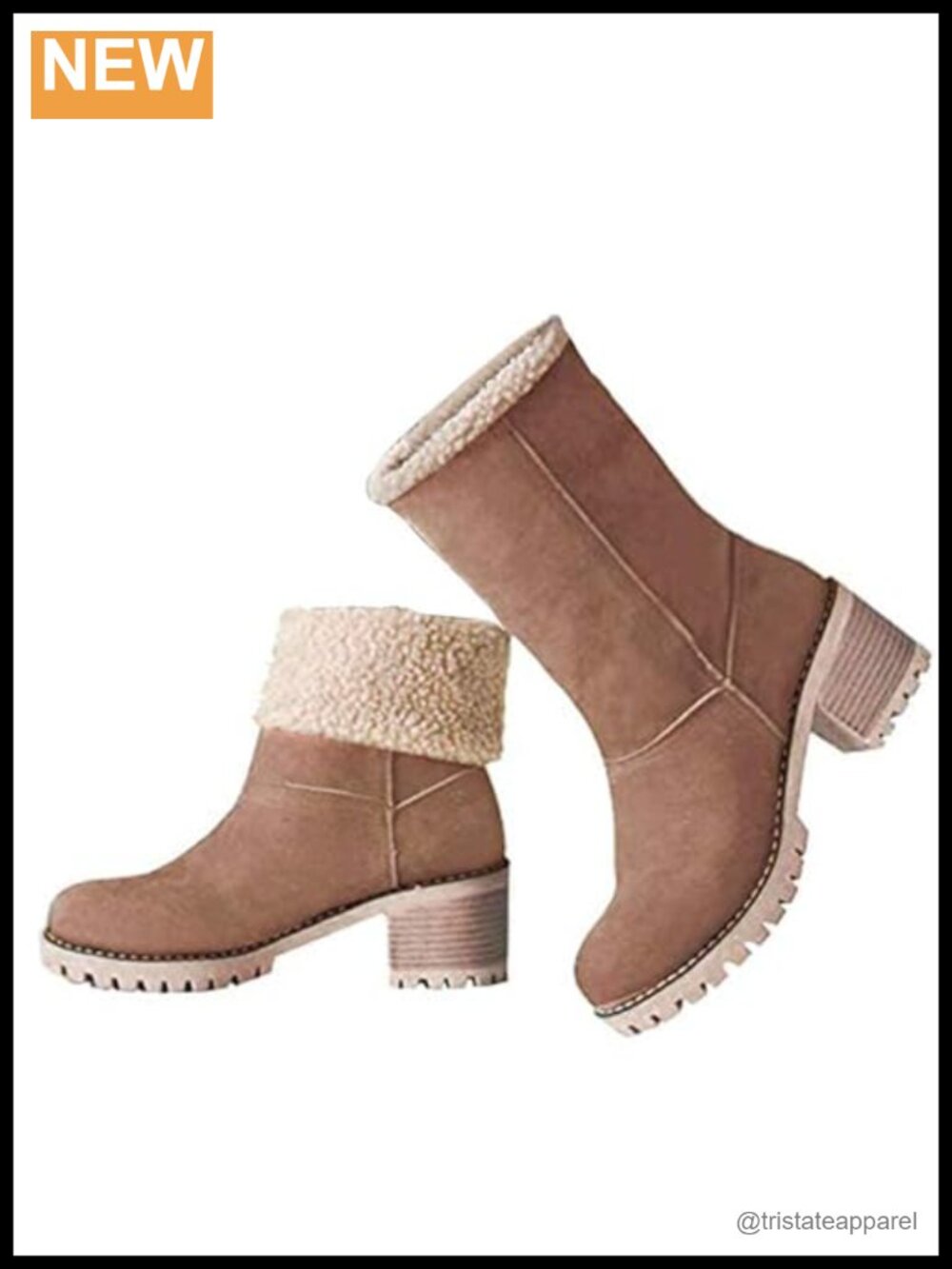 Womens Mid Calf Winter Boots Warm Faux Fur Lined Ankle Snow Booties